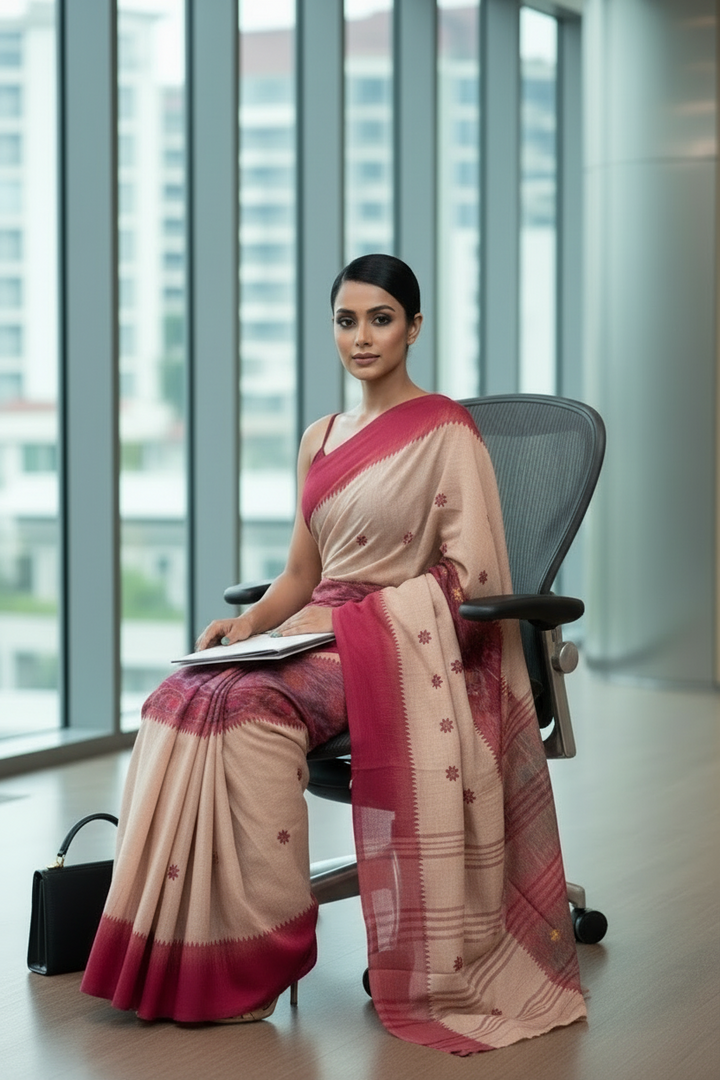 Ikatara - Dhonekhali Cotton Handloom Saree(Chaturthi )