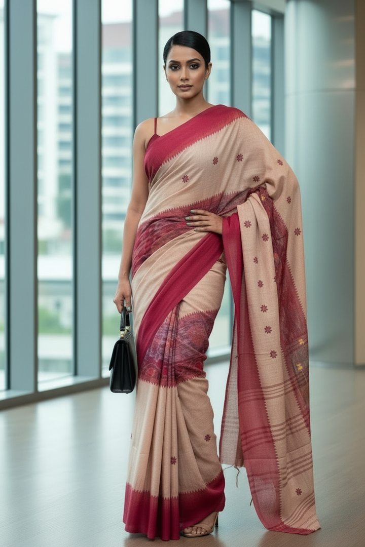 Ikatara - Dhonekhali Cotton Handloom Saree(Chaturthi )