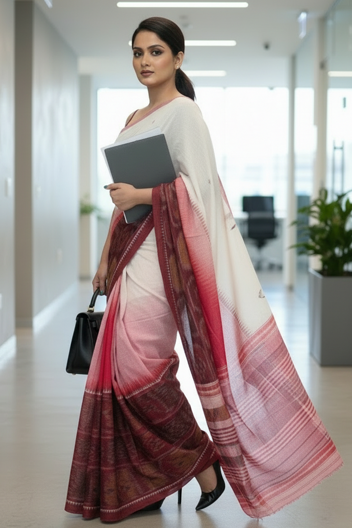 Ikatara - Dhonekhali Cotton Handloom Saree(Ashtami)