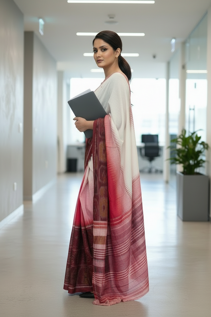 Ikatara - Dhonekhali Cotton Handloom Saree(Ashtami)