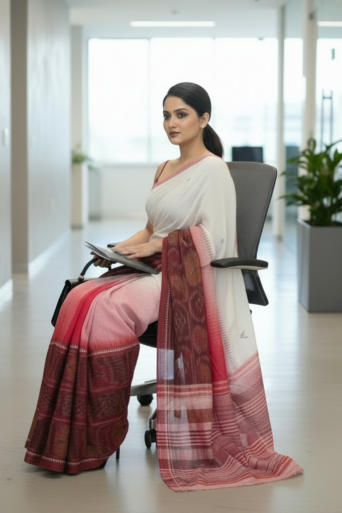 Ikatara - Dhonekhali Cotton Handloom Saree(Ashtami)
