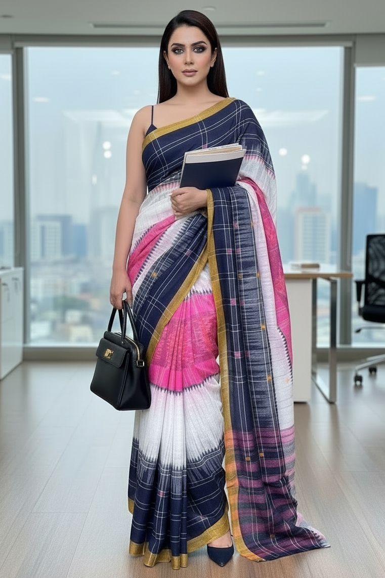 Ikatara - Dhonekhali Cotton Handloom Saree(Sashthi)