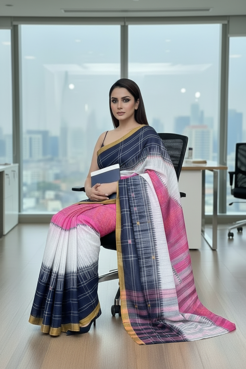 Ikatara - Dhonekhali Cotton Handloom Saree(Sashthi)