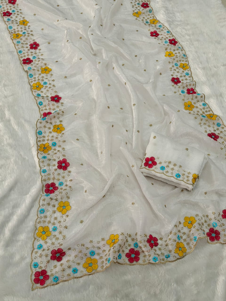 Dewlit Forest Gold Crush Silk Saree