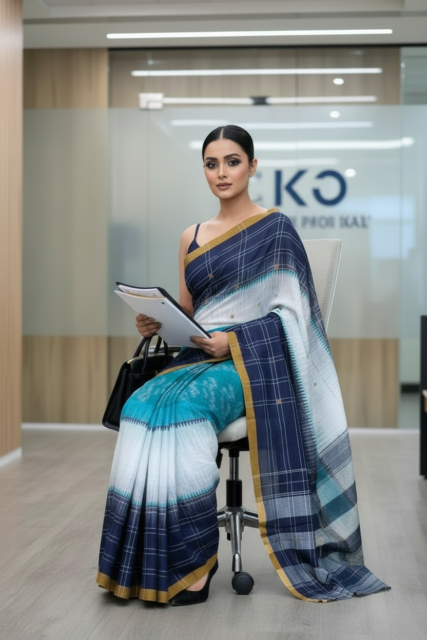 Ikatara - Dhonekhali Cotton Handloom Saree(Prathama)