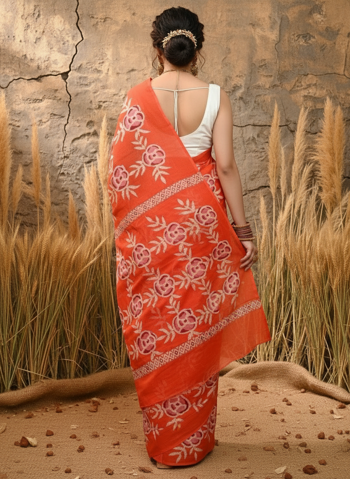 Bonolata- Batik Print Cotton Saree