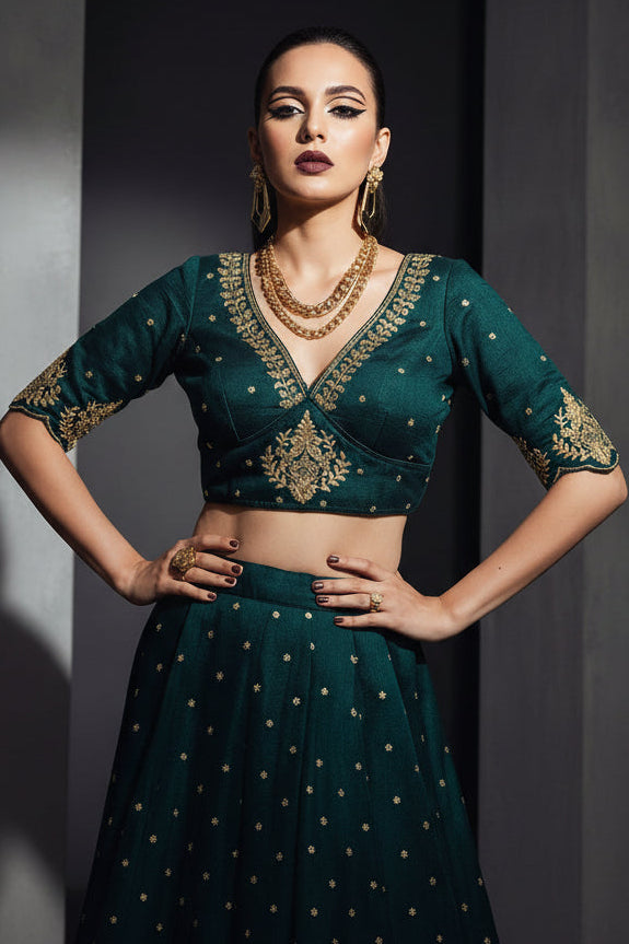 The Empress Gilded V-Neck Blouse