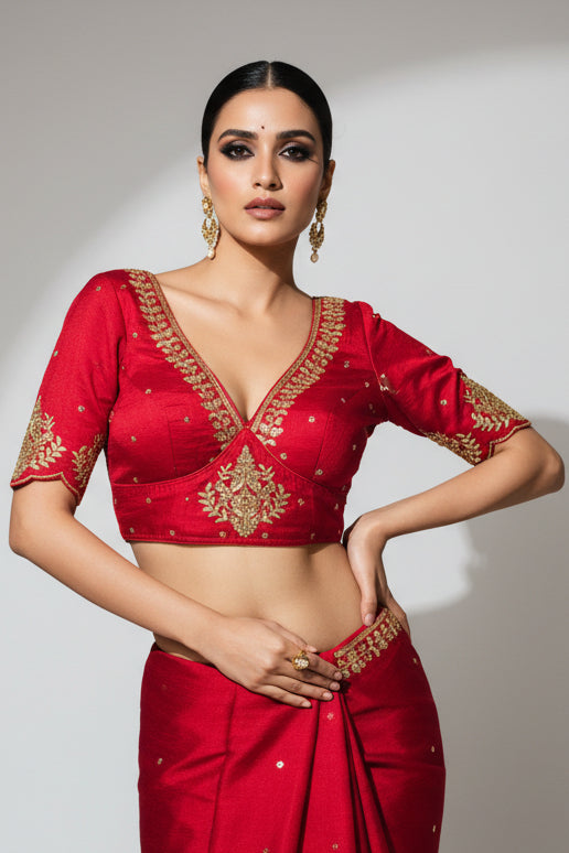 The Empress Gilded V-Neck Blouse