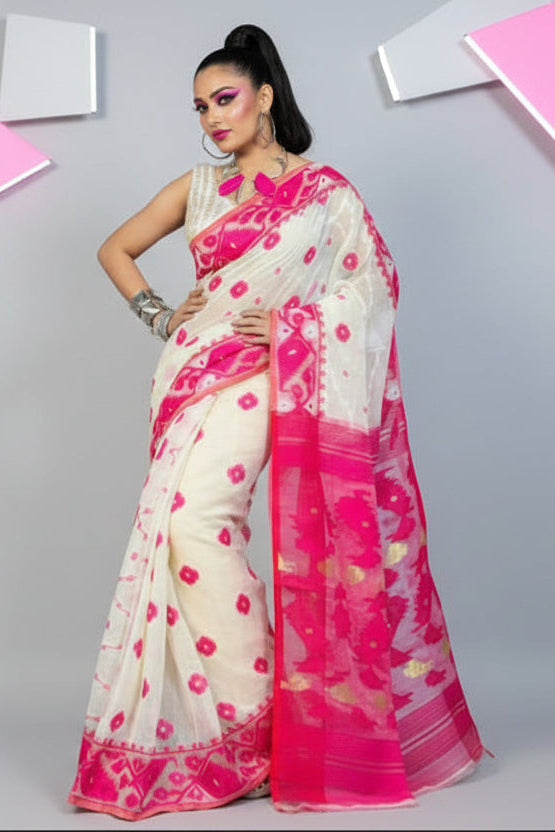 Taan Agni Dhakai Jamdani Saree