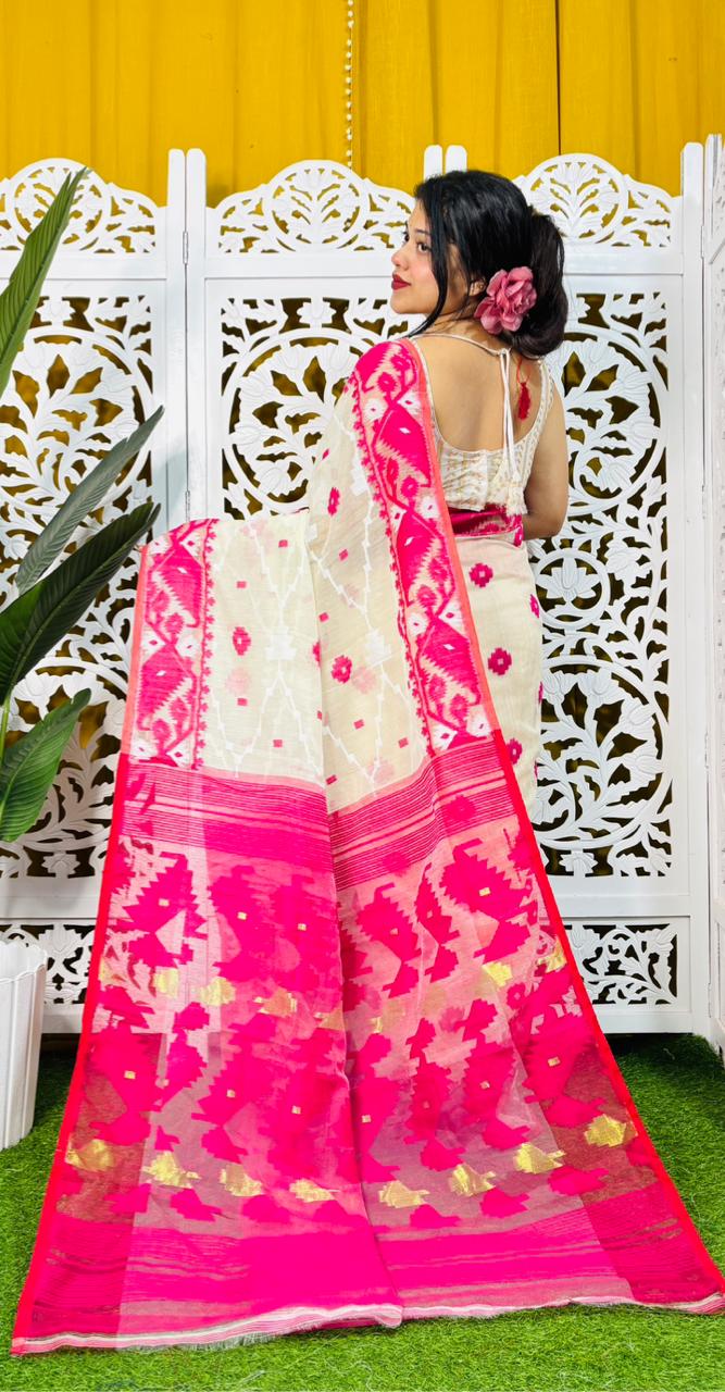 Taan Agni Dhakai Jamdani Saree