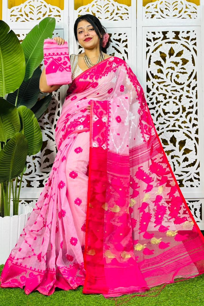 Taan Agni Dhakai Jamdani Saree