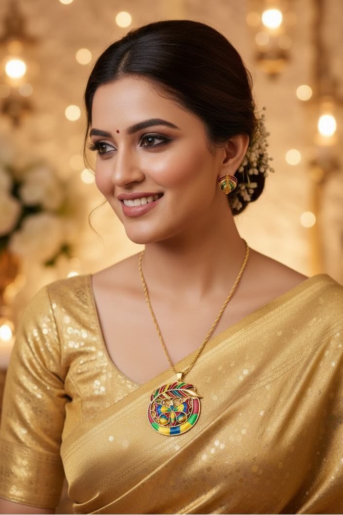 Golden Butterfly-Gold Plated Jewellery Set