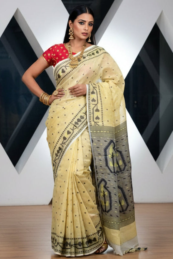 Nirob Prem Bengal Dhakai Jamdani Saree