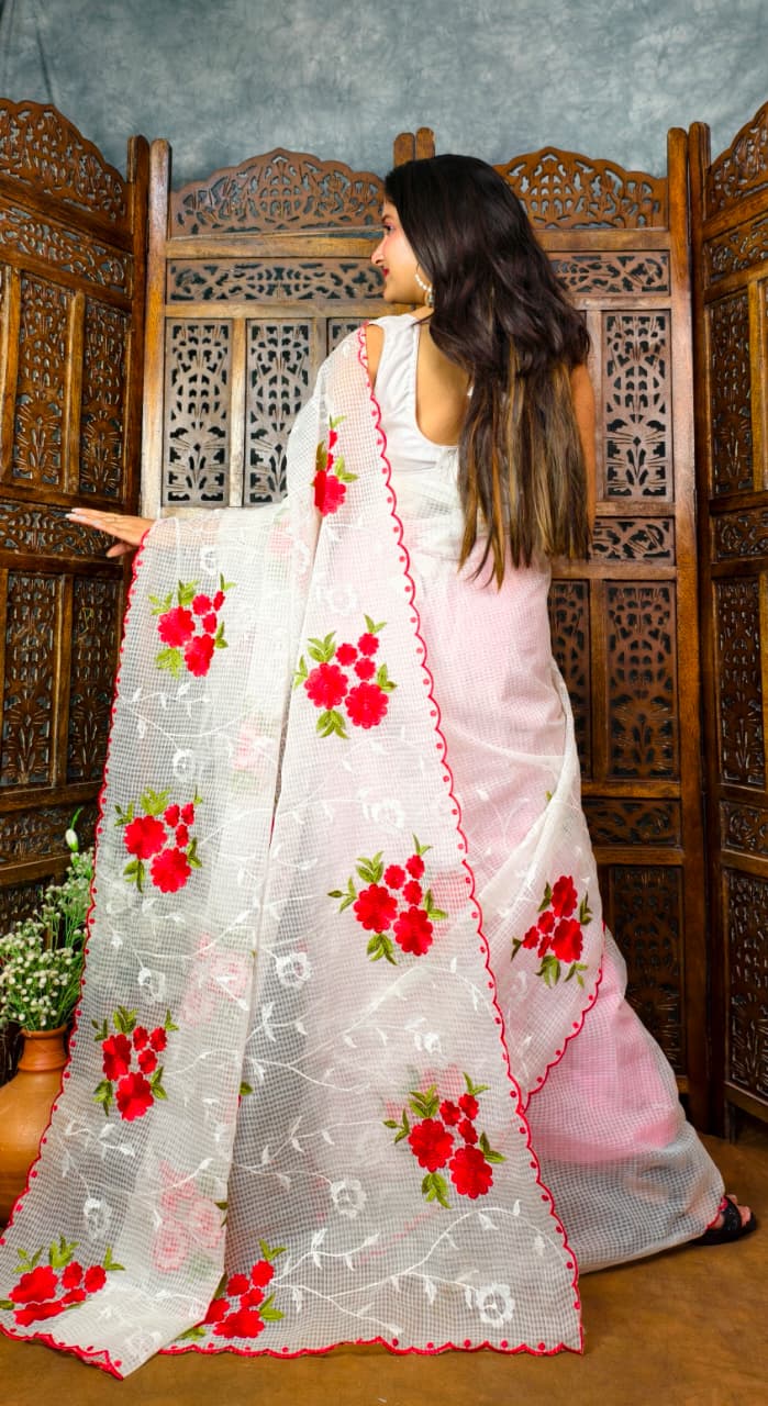 NabaTara Reshom Kota Embroidery Saree