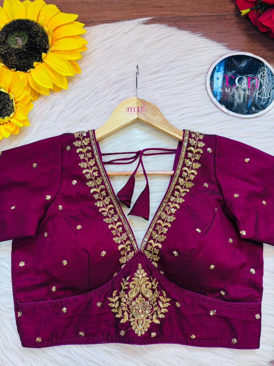 The Empress Gilded V-Neck Blouse