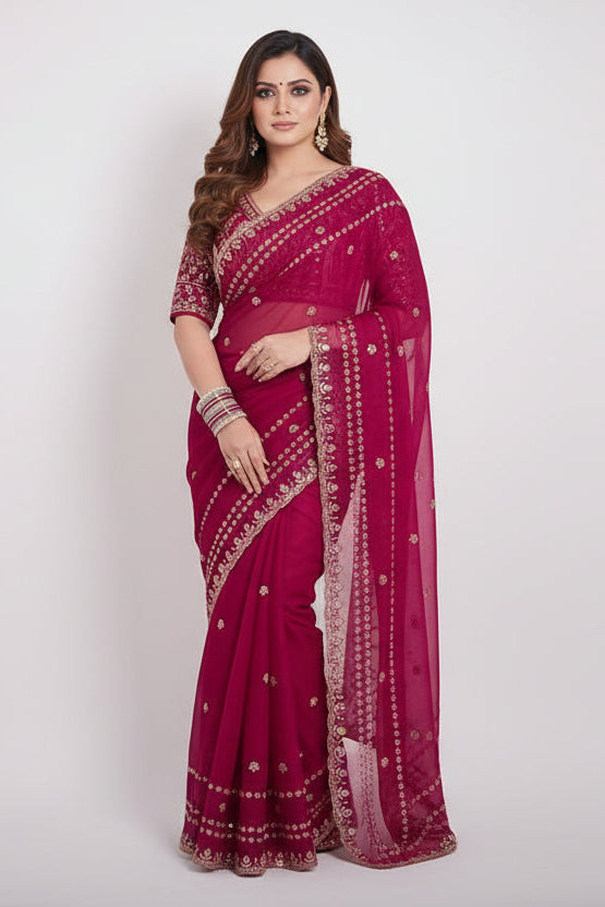 Easy Charm Designer Partywear Silk Saree