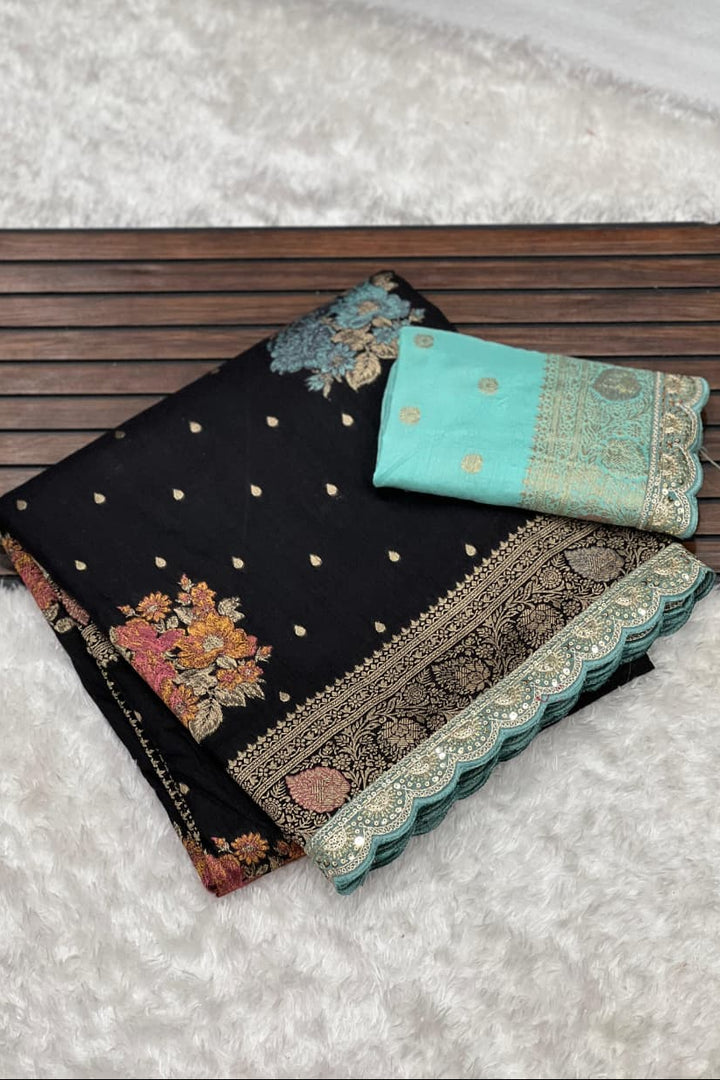 SwarNazakat Designer Dola Silk Saree