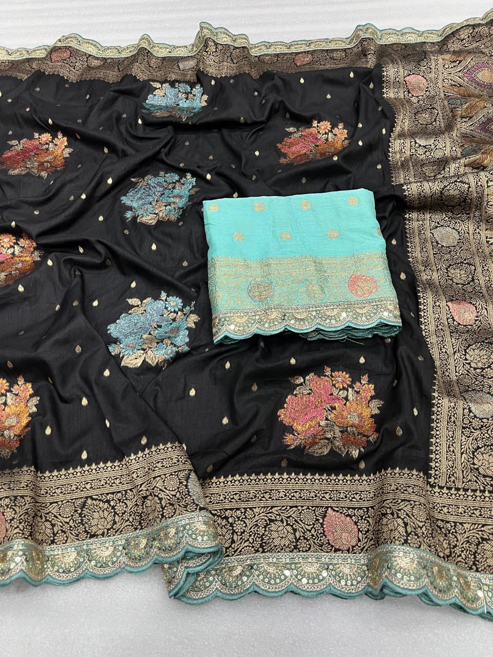 SwarNazakat Designer Dola Silk Saree