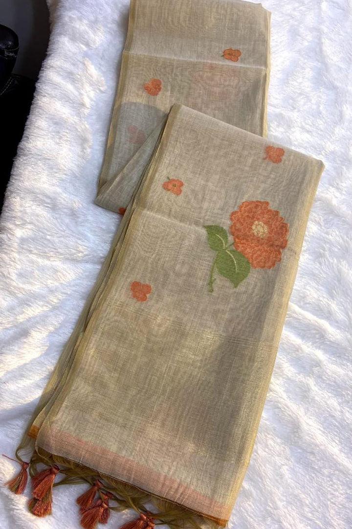 Silent Offering Designer Khadi Cotton Saree