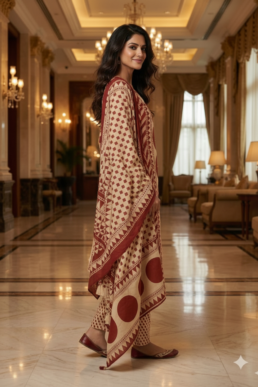 Pretty and Elegant Designer Cotton Kurti Set