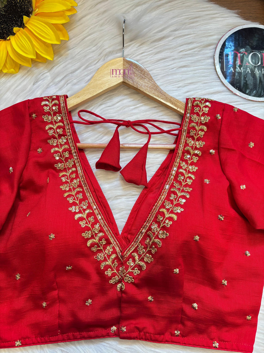 The Empress Gilded V-Neck Blouse