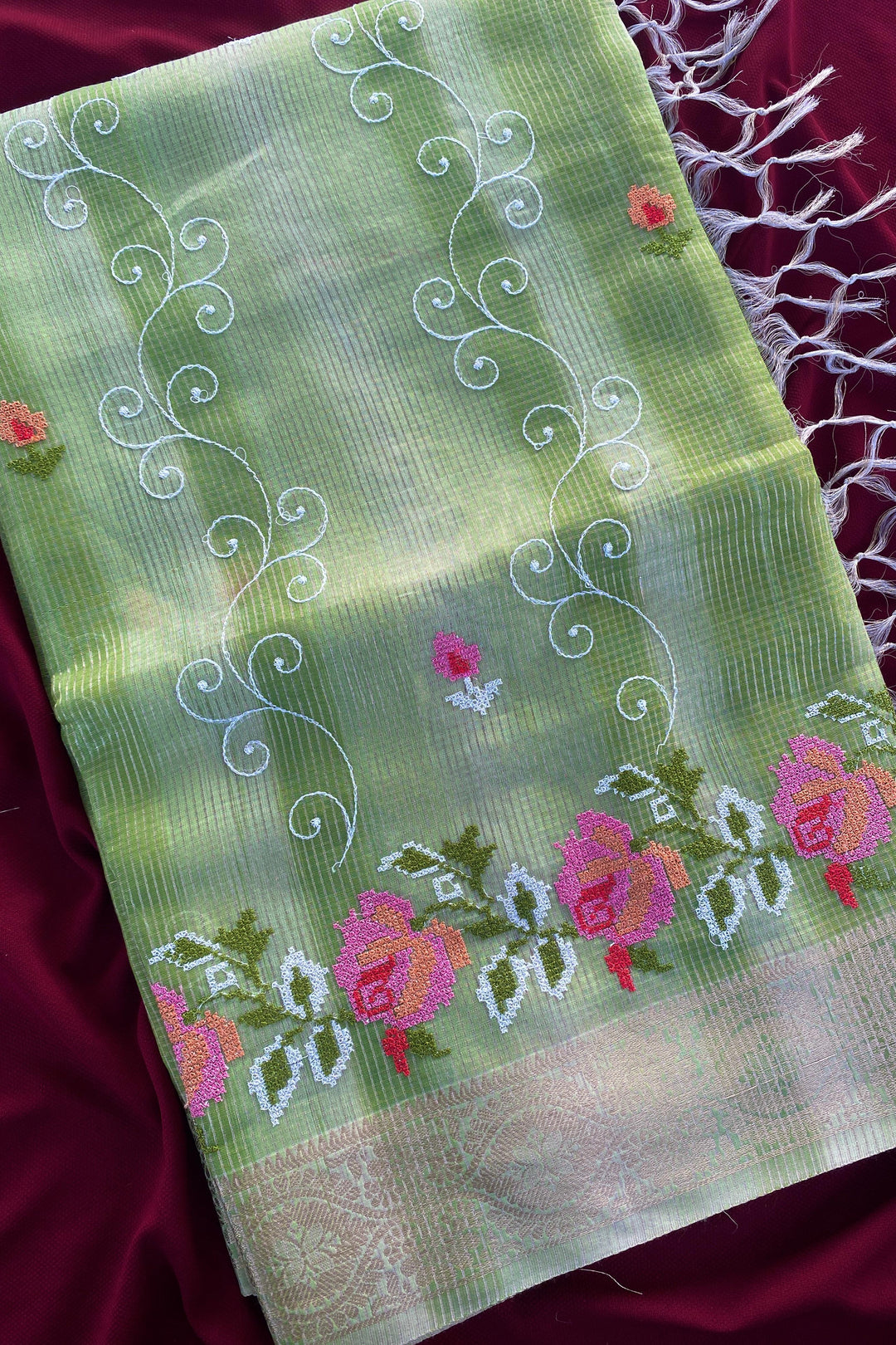 Rainbow leaves Kota Saree