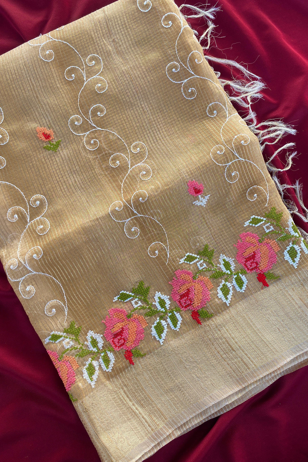 Rainbow leaves Kota Saree