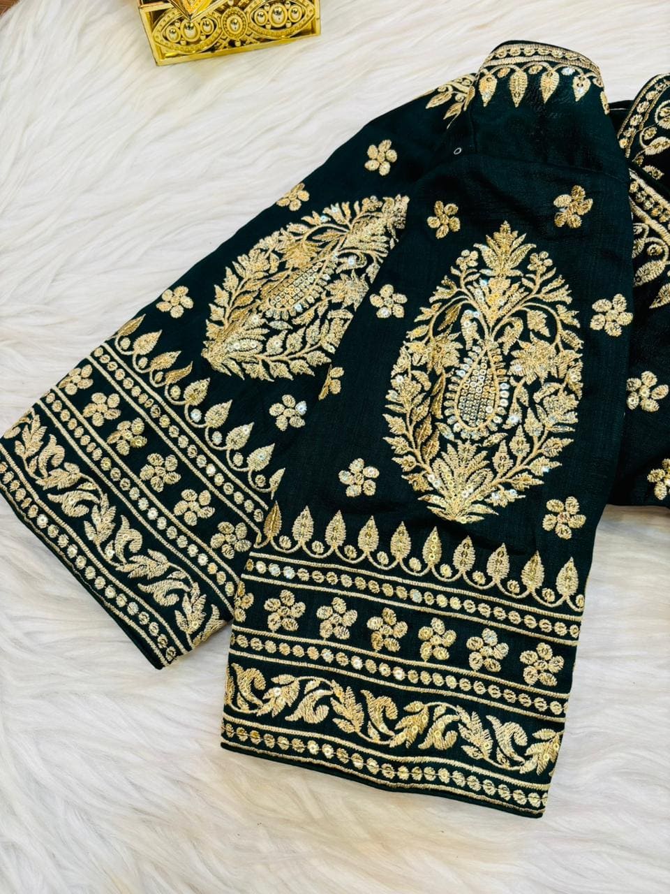 Madhubala Special Vichitra Silk Blouse [ green]