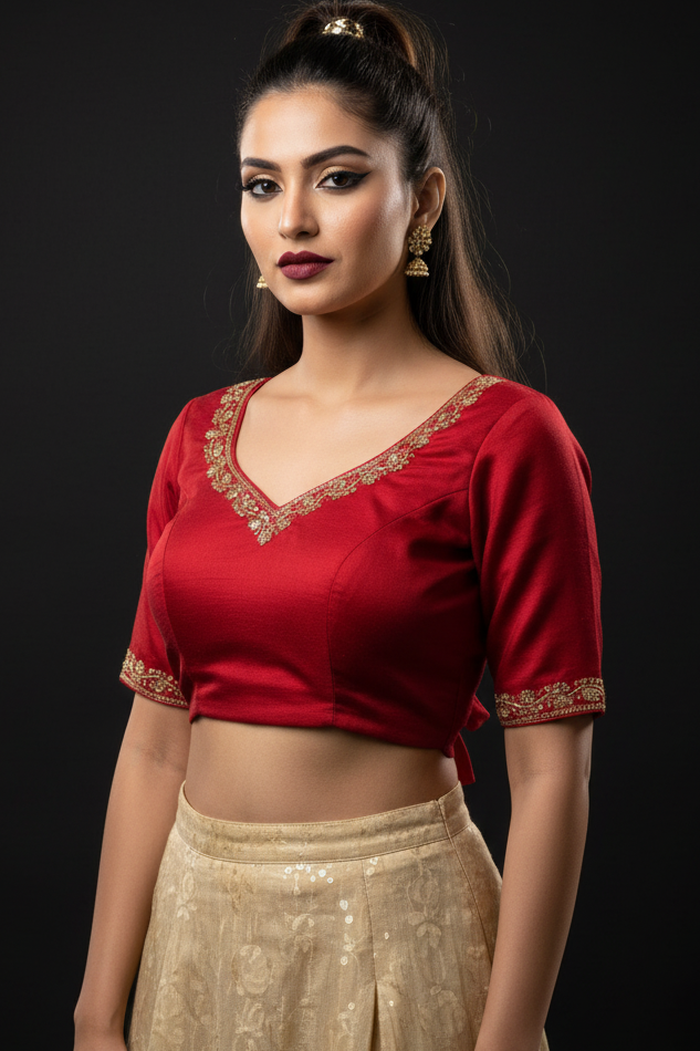 Florea Designer Vichitra Silk Blouse