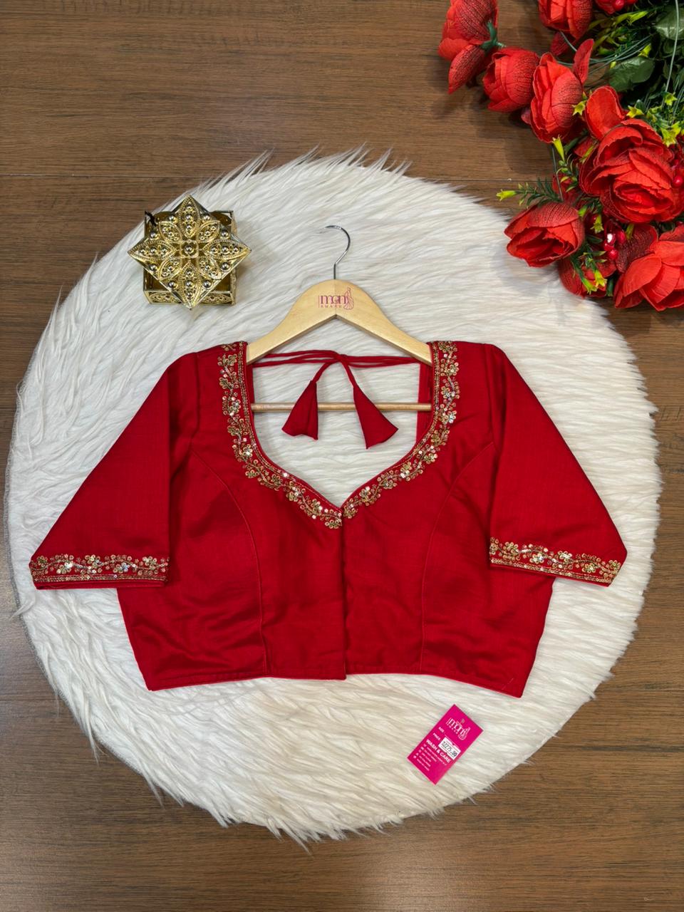 Florea Designer Vichitra Silk Blouse