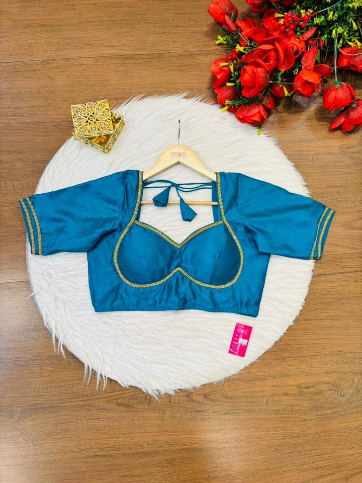 Golden Glow- Vichitra Silk Blouse