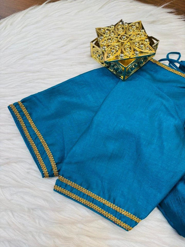 Golden Glow- Vichitra Silk Blouse