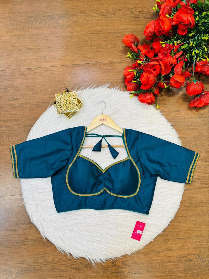 Golden Glow- Vichitra Silk Blouse