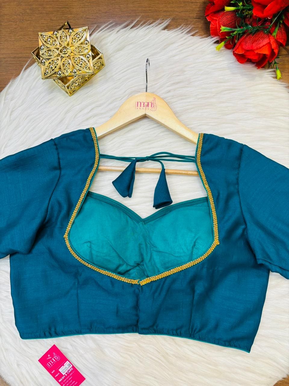 Golden Glow- Vichitra Silk Blouse