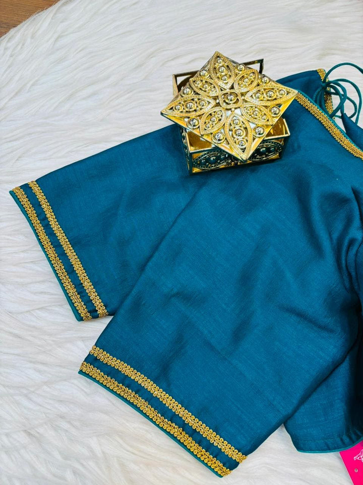 Golden Glow- Vichitra Silk Blouse