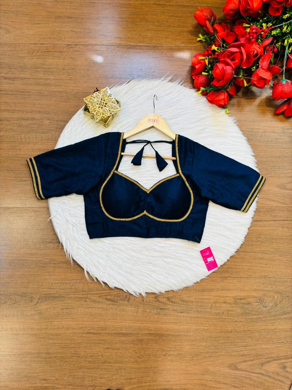 Golden Glow- Vichitra Silk Blouse