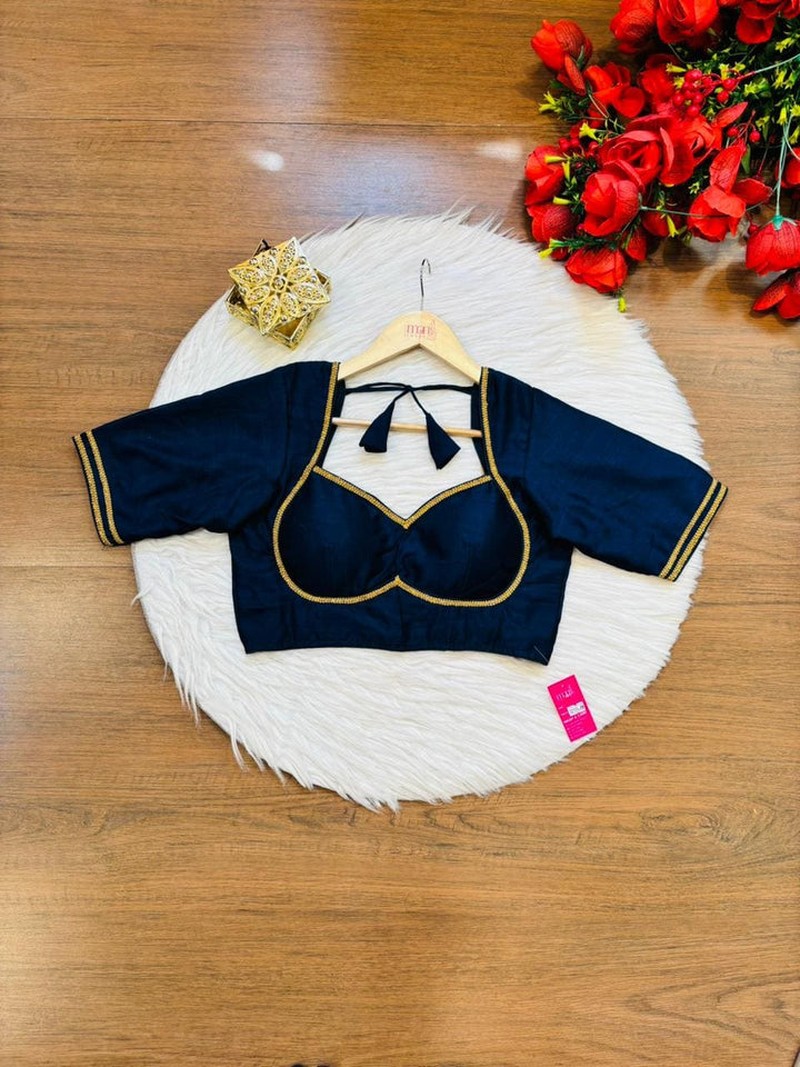 Golden Glow- Vichitra Silk Blouse