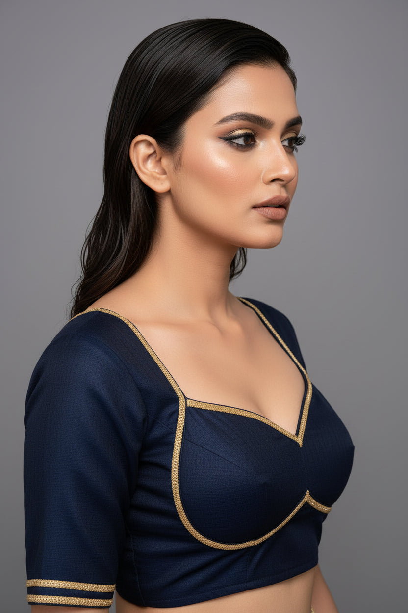 Golden Glow- Vichitra Silk Blouse