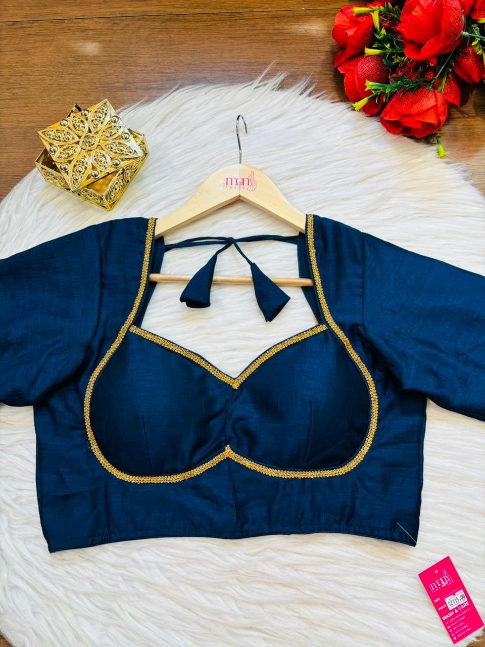 Golden Glow- Vichitra Silk Blouse