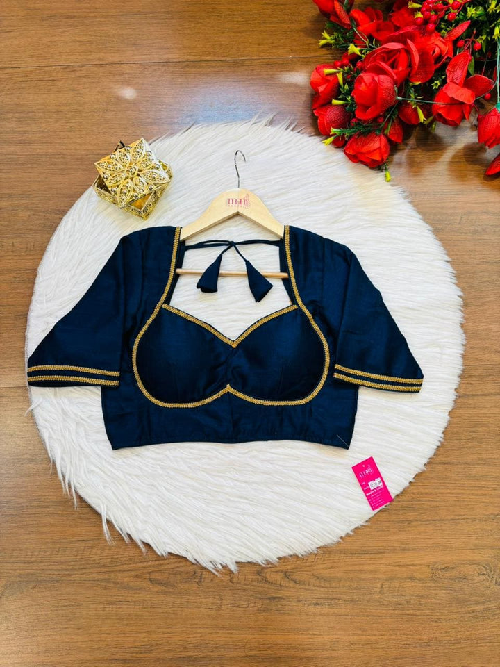 Golden Glow- Vichitra Silk Blouse