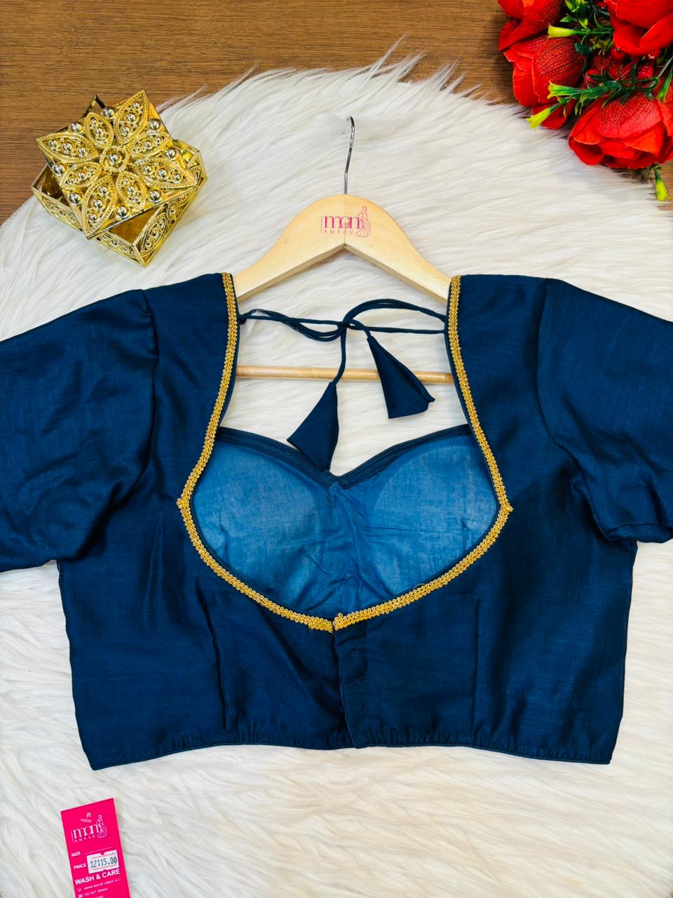 Golden Glow- Vichitra Silk Blouse