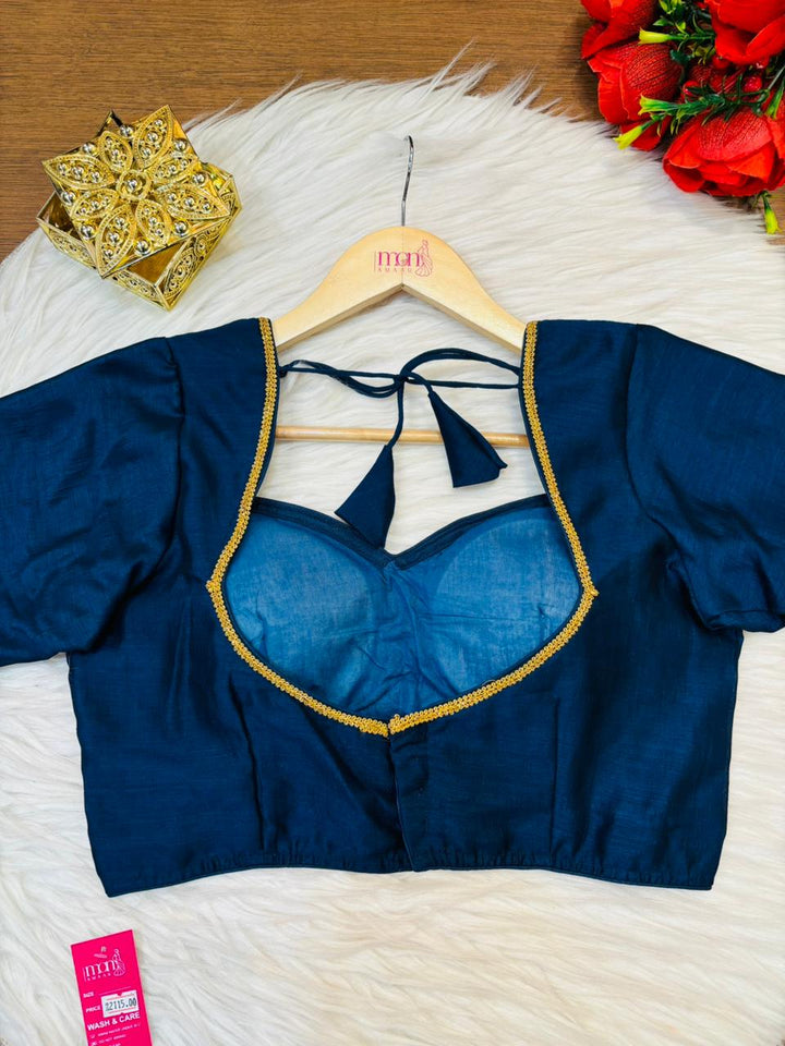 Golden Glow- Vichitra Silk Blouse