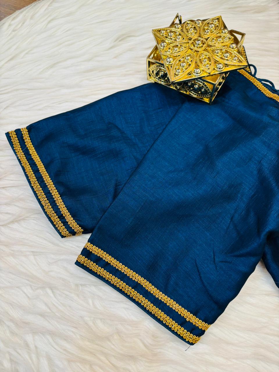 Golden Glow- Vichitra Silk Blouse