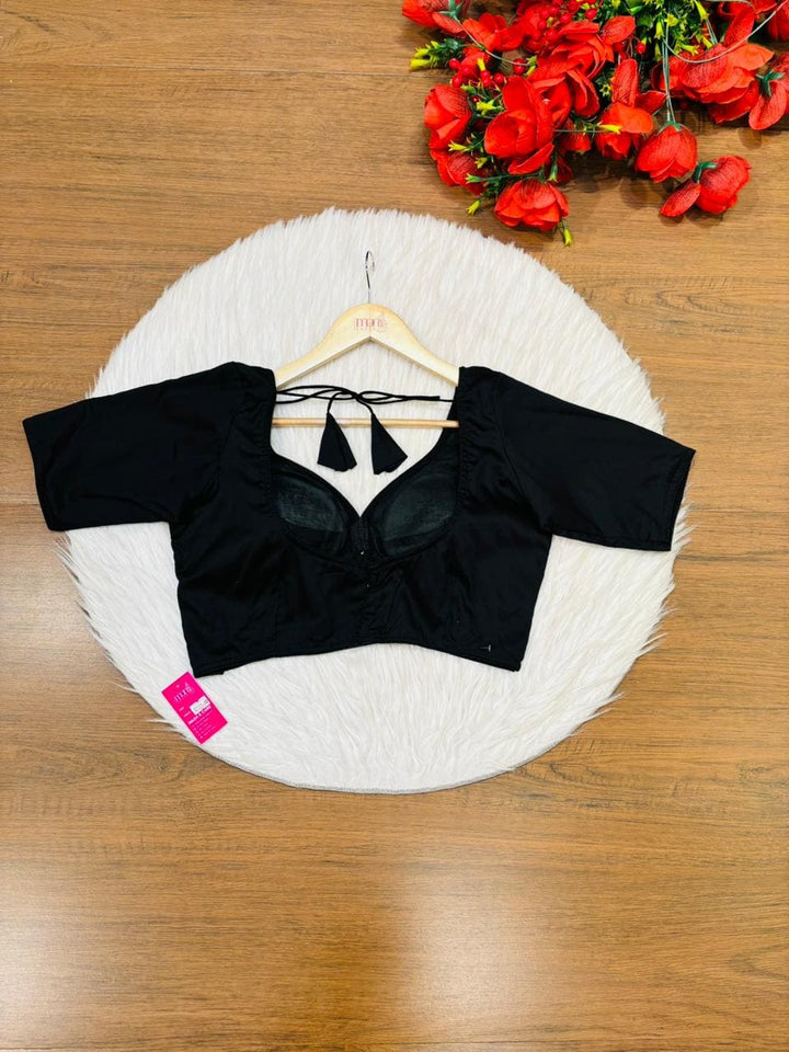 Plain Charm Fancy Designer Solid Color Blouse