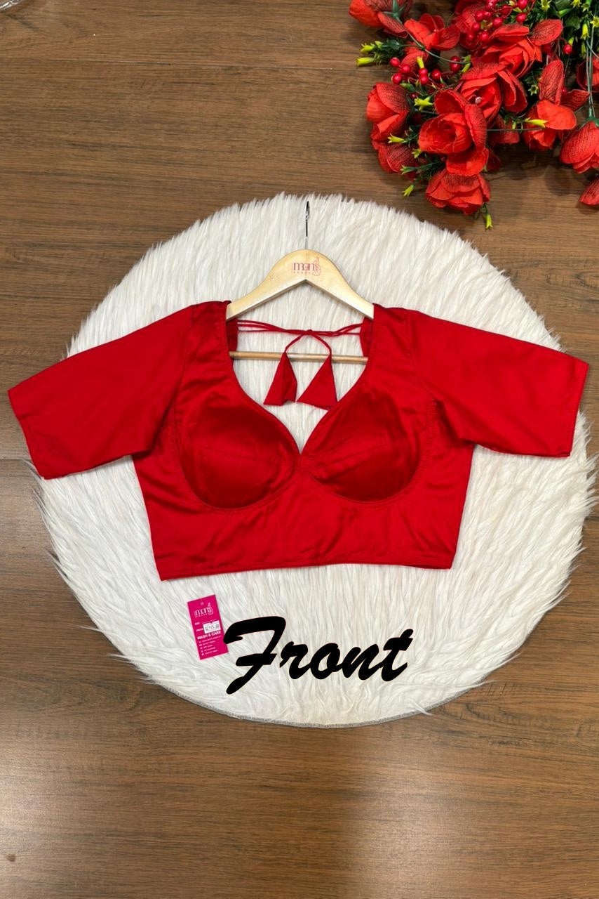 Plain Charm Fancy Designer Solid Color Blouse