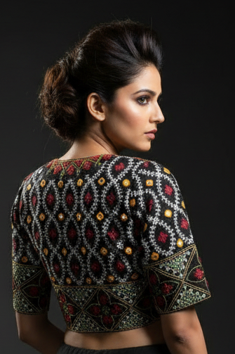 Kutch Style Vichitra Silk Blouse