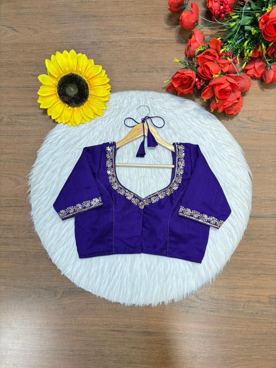 Florea Designer Vichitra Silk Blouse