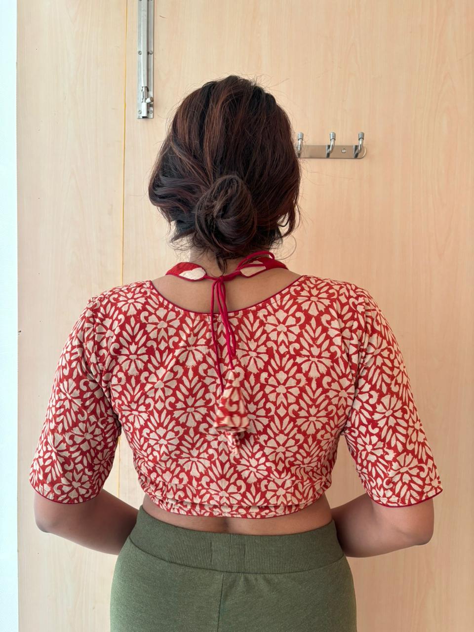 Red shadow Masaba Cotton Blouse