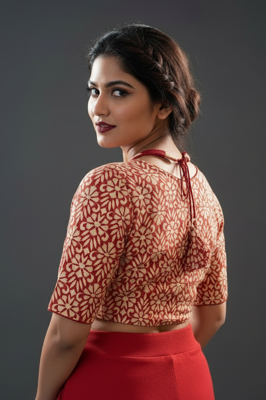 Red shadow Masaba Cotton Blouse