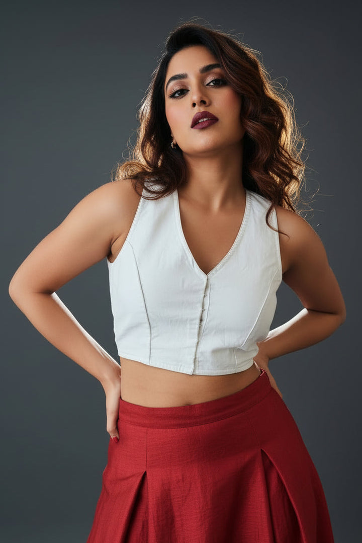 Signature Charm Designer Cotton Blouse